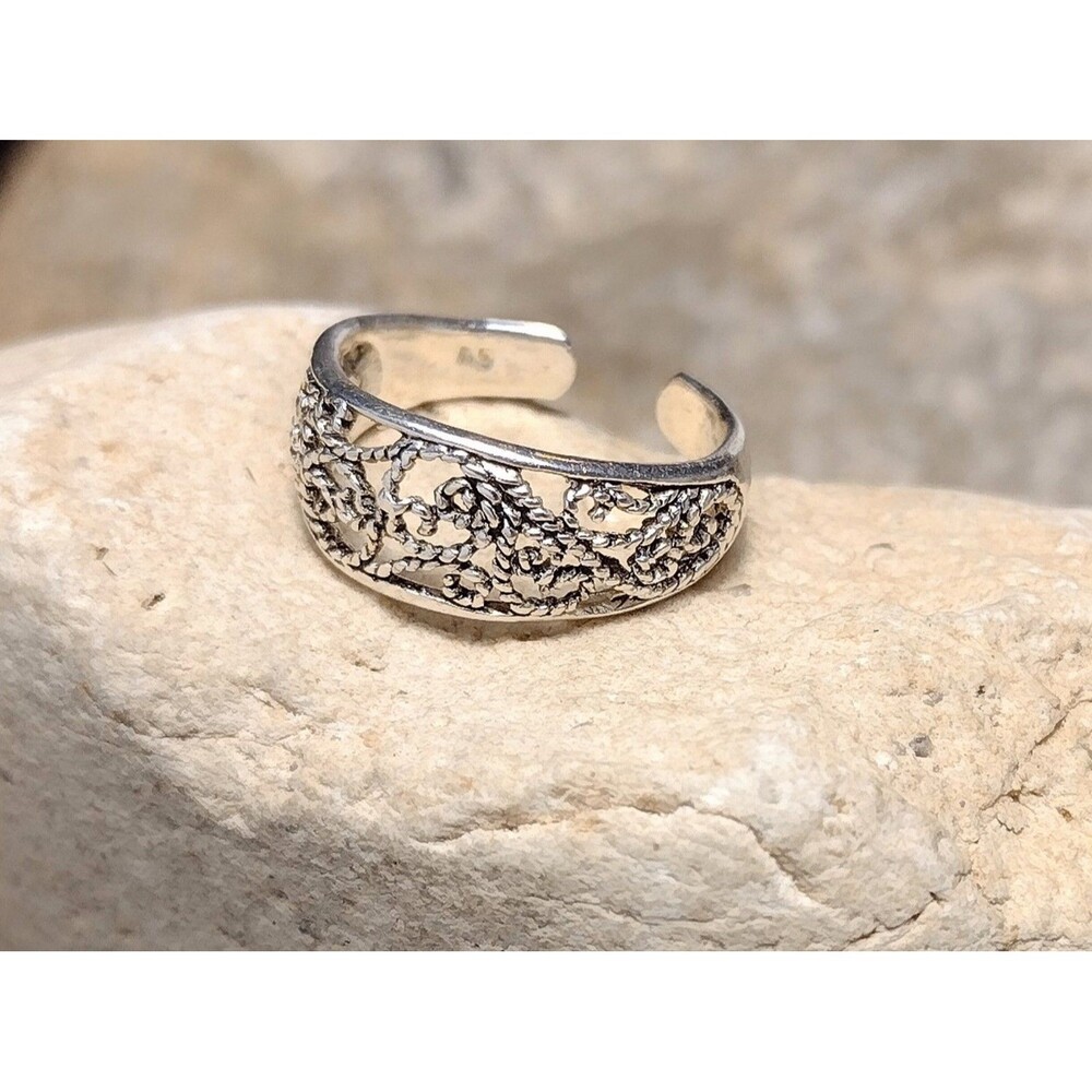 Sterling Silver Filigree Rope Toe Ring